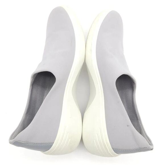 ECCO Soft 7 (Womens Size 9-9.5) Wedge Slip-On Sneakers Shoes Gray White Loafers - Picture 7 of 9